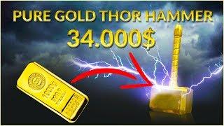 Casting $34,000 MINI Thor's Hammer from SOLID GOLD