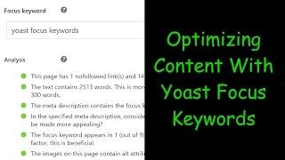 How To Choose Focus Keywords In Yoast's SEO Plugin