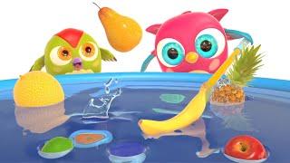 Learn fruit with Baby Owl! Cartoons for babies with baby toys. Learn colors & numbers 1 to 10.