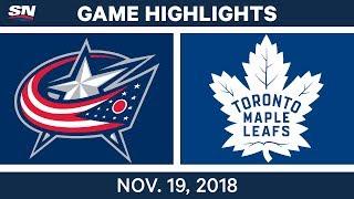 NHL Highlights | Blue Jackets vs. Maple Leafs – Nov. 19, 2018