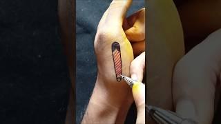 DIY tattoo pin on hand  #shorts #youtubeshorts #art #tattoo #viralshorts