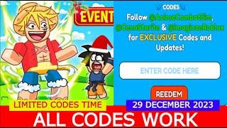 *ALL CODES WORK* Anime Combats Simulator ROBLOX | LIMITED CODES TIME | 12/29/2023