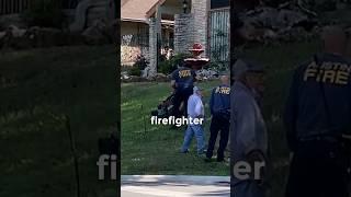 Firefighters Help 95-year-old Man Mow His Lawn