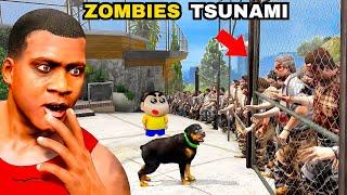 Franklin & Shin Chan & Chop Hiding Underground to Escape From Zombie Apocalypse in GTA 5 in Tamil