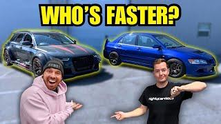 I Raced Mat Armstrong's 650hp Audi RS6 With My Rebuilt Mitsubishi Evo