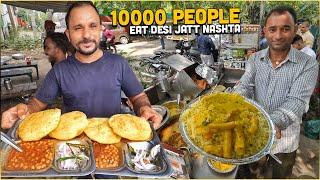 40/- Rs Desi Jatt Nashta  Jatt de Chole Bhature, Gatta Sabzi, Dal Kachori Chole Indian Street Food