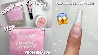 TRYING A $15 GEL X DUPE FROM AMAZON | THIS IS THE BEST KIT EVER | EASY & AFFORDABLE NAILS AT HOME