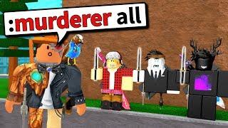 I made EVERYONE the MURDERER using ADMIN COMMANDS... (Roblox Murder Mystery)