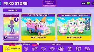 A new rainbow ice cream cart and unicorn buddy is here!!