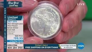 1921 Morgan and 1922 Peace Silver Dollar Coin Set