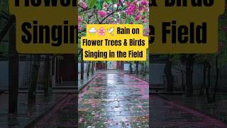 ️️ Rain on Flower Trees & Birds Singing in the Field | Pure Nature Bliss by NaturalBeauty349