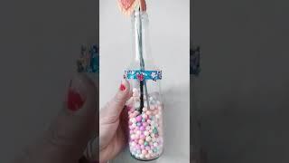 Empty Breezer bottle Craft ideas #glass bottle home decoration  #viral#fun#trending#youtubeshorts