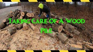 Cutting And Splitting Firewood