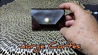 Tarjetero Monedero de Piel de una sola pieza Snap Card case Leather Front Pocket Wallet Coin Pouch