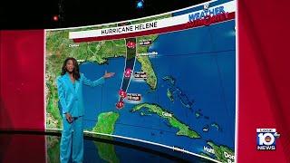 Large Hurricane Helene moving toward Florida's big bend