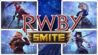 RWBY + Smite All Team RWBY Voice lines Gameplay Skins & More!