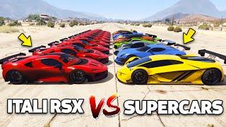 GTA 5 Online - 11 FASTEST SUPERCARS VS ITALI RSX (WHICH IS FASTEST?) | DRAG RACE