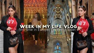 weekly vlog My first time in Europe!! Exploring Spain, Trying New Foods, Nightlife, & more!