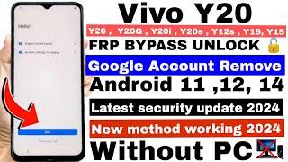 VIVO Y20 FRP BYPASS ANDROID 11,12,14 2024 |  Unlock Google Account Without Pc New Trick 2024