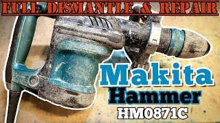 Small Makita HM0871C hammer no longer kicks, full strip, clean, service and rebuild.