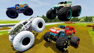 Monster Truck Crashes, Bigfoot, Megalodon Freestyle, Backflips Mud Battle and High Speed Jumps