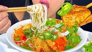 ASMR NOODLES, FRIED TOFU AND SHRIMP MEATBALLS  *CANH BUN* | MUKBANG | EATING SOUNDS | ASMR PHAN