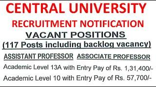 117 Permanent  Direct Recruitment Notification in Govt. College | Assistant Professor Rs 1,82,400pm