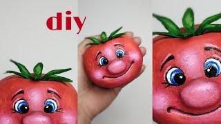 МК Помидор из ваты на ёлочку / Ватная игрушка / DIY cotton wool toy / Tomato