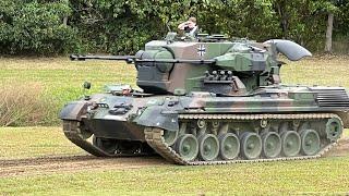 Flakpanzer Gepard running, at The Australian Armour and Artillery Museum 2022.