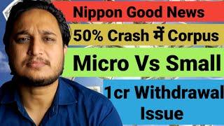 Nippon Good News । Small vs Microcap । 1cr Withdrawal Issue । 50% Crash में Corpus ।