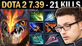 Slark Gameplay Miracle with 21 Kills and Butterfly - TI14