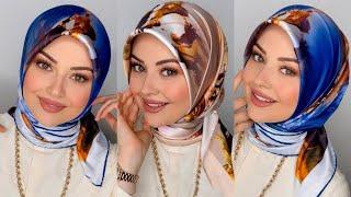 Amazing Turkish Hijab Tutorial - Easy Square hijab tutorial 2022