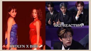 Stray Kids reaction to Hyolyn x Bibi MAMA 2022 performance