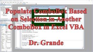 Populate ComboBox Based on Selection in Another ComboBox using Excel VBA