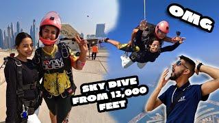 ADEENA SKY DIVES FROM 13,000FT IN DUBAI OVER THE PALM  FULL FOOTAGE FROM THE SKY 