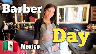 HAIRCUT, BEARD TRIM & SHAVE by 18 Yr Old Female Barber "DAY"  Mexico City (TikTok Barberday1)