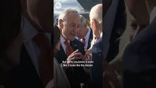 Chuck Schumer caught on hot mic with Joe Biden about election, Herschel Walker | USA TODAY #Shorts