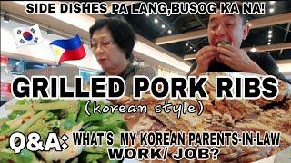 KOREAN FAMILY ENJOYS GRILLED PORK RIBS | WHAT's MY KOREAN PARENTS-IN-LAW  WORK ? | KORFIL FAMILY