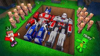 JJ and Mikey Buried Alive TRANSFORMERS in Minecraft - Maizen
