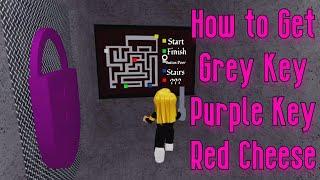 How to Get Grey Key Purple Key  Red Cheese In Cheese Escape Roblox + Yellow Maze Map [Chapter 1]