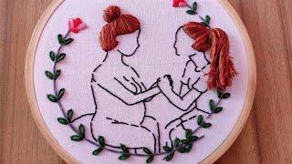 Girl and hair embroidery tutorial || Embroidery for beginners || Let's Explore