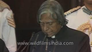 Dr. APJ Abdul Kalam taking oath as the President of India