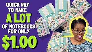 MAKE TWO SIZES!  Money Saving Craft!  Notebook DIY.  Only Need Printer Paper And One File Folder!