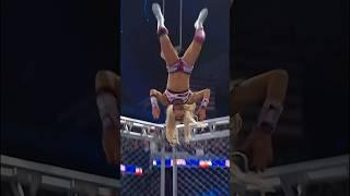 Charlotte Flair hit a moonsault from 15 feet above the ring! #WarGames 