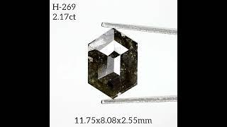 H269 - Salt and pepper hexagon Diamond #diamondengagementring #diamond #diamondweddingring #jewelry