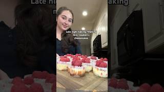 Late night baking =making mini raspberry cheesecakes #viralshort #cheesecake #latenight #baking