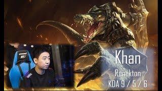 KZ Khan - Renekton Top Lane : Renekton Highlights (vs Smeb ; with Tarzan)