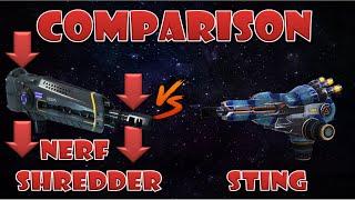 Shredder After NERF vs Sting light weapons comparison war robots