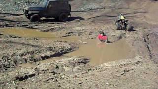 Girl stuck in mud
