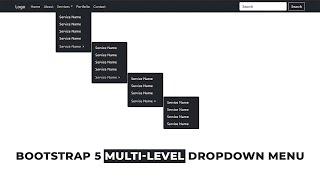 Bootstrap 5 Multi-level Dropdown Menu | Responsive Dropdown Menu